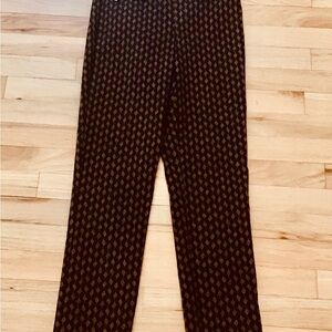 Joseph Ribkoff Black and Brown Geometric Pants Size 4